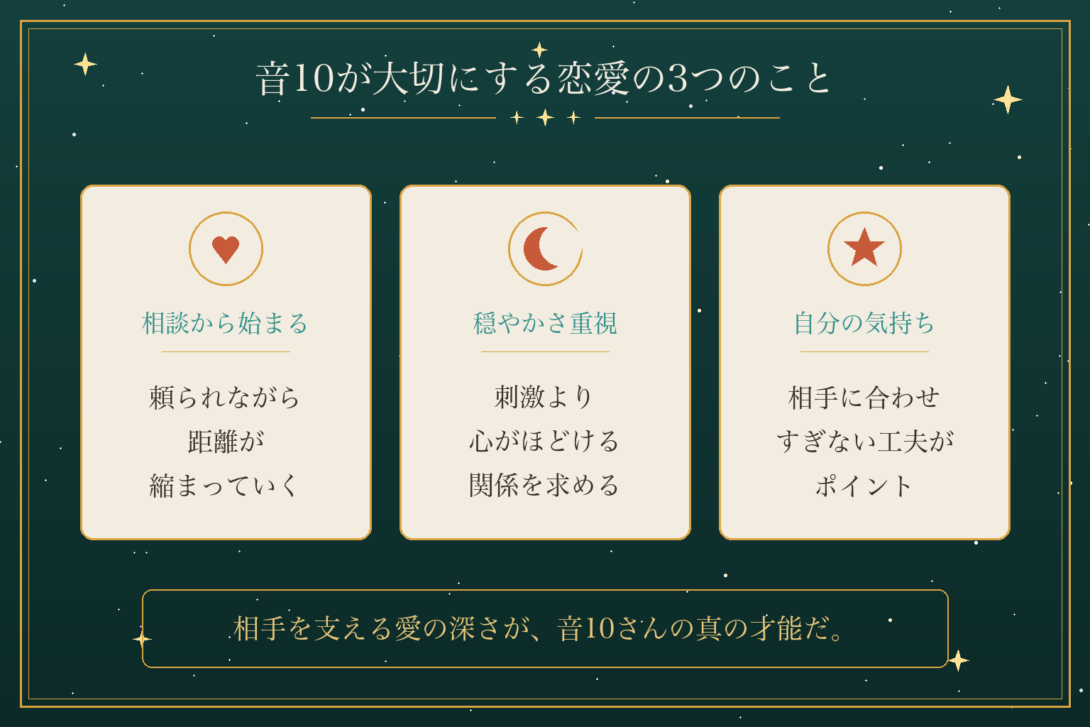 音10が大切にする恋愛の3つのこと
