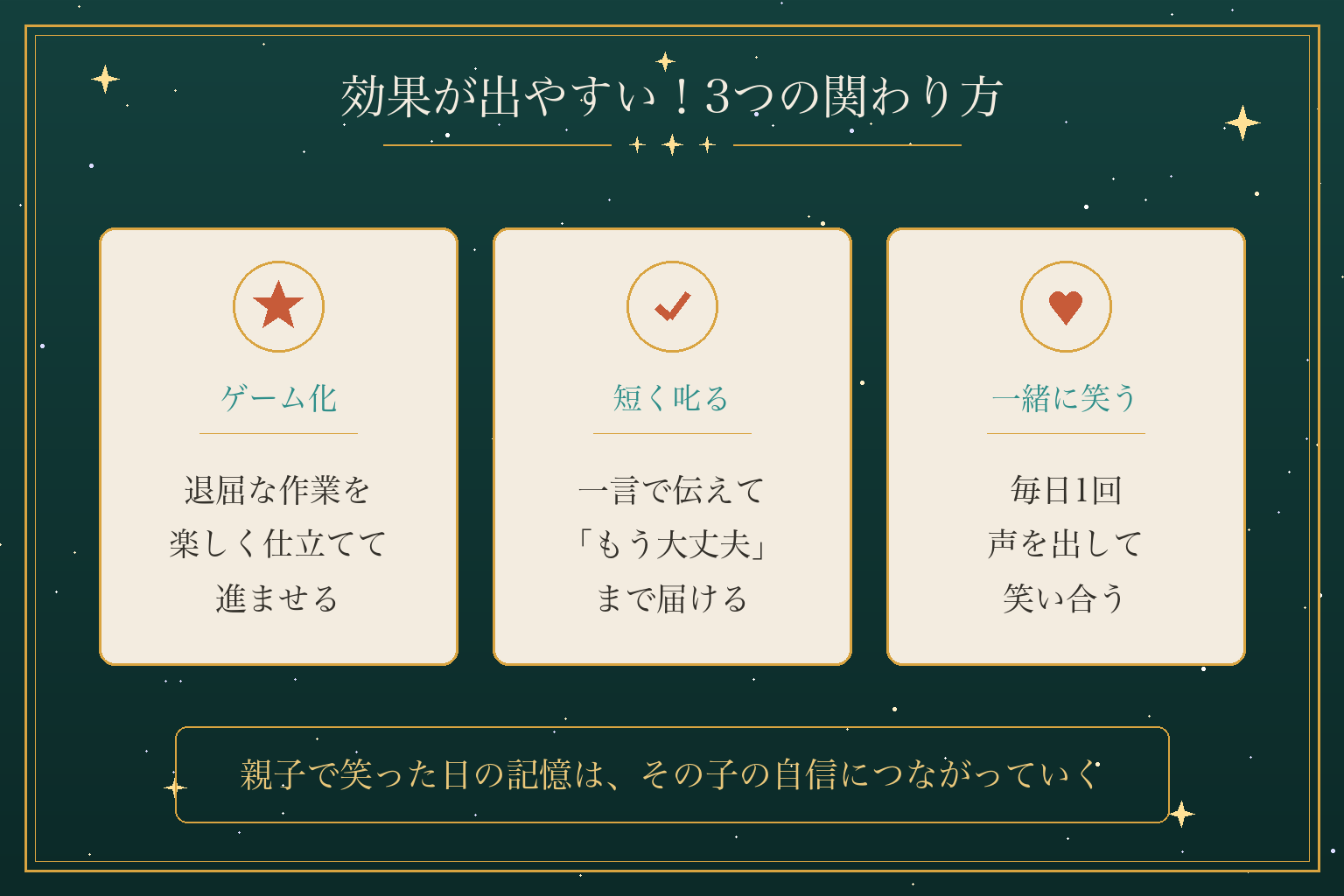効果が出やすい!3つの関わり方