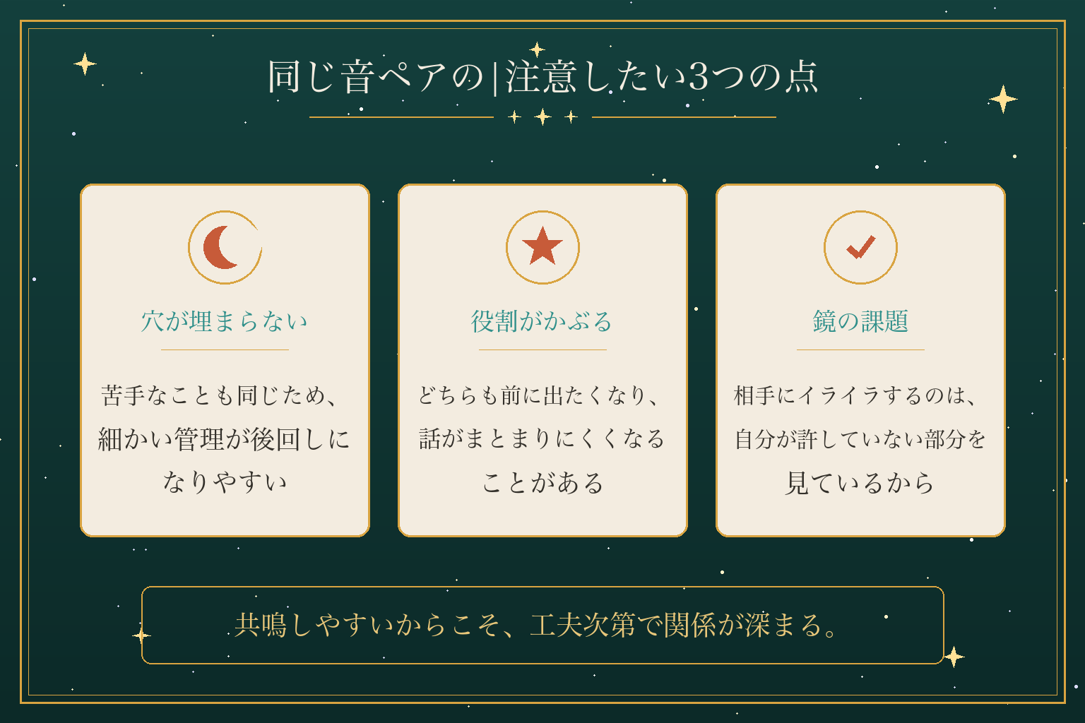 同じ音ペアの|注意したい3つの点