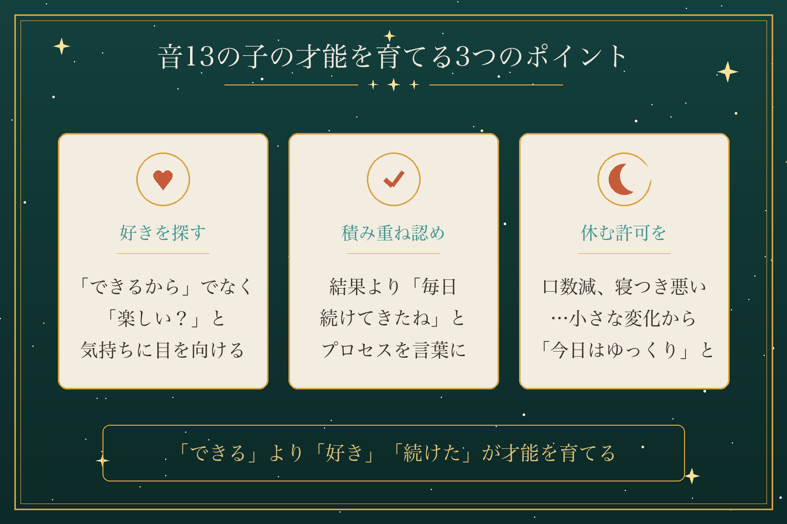 音13の子の才能を育てる3つのポイント