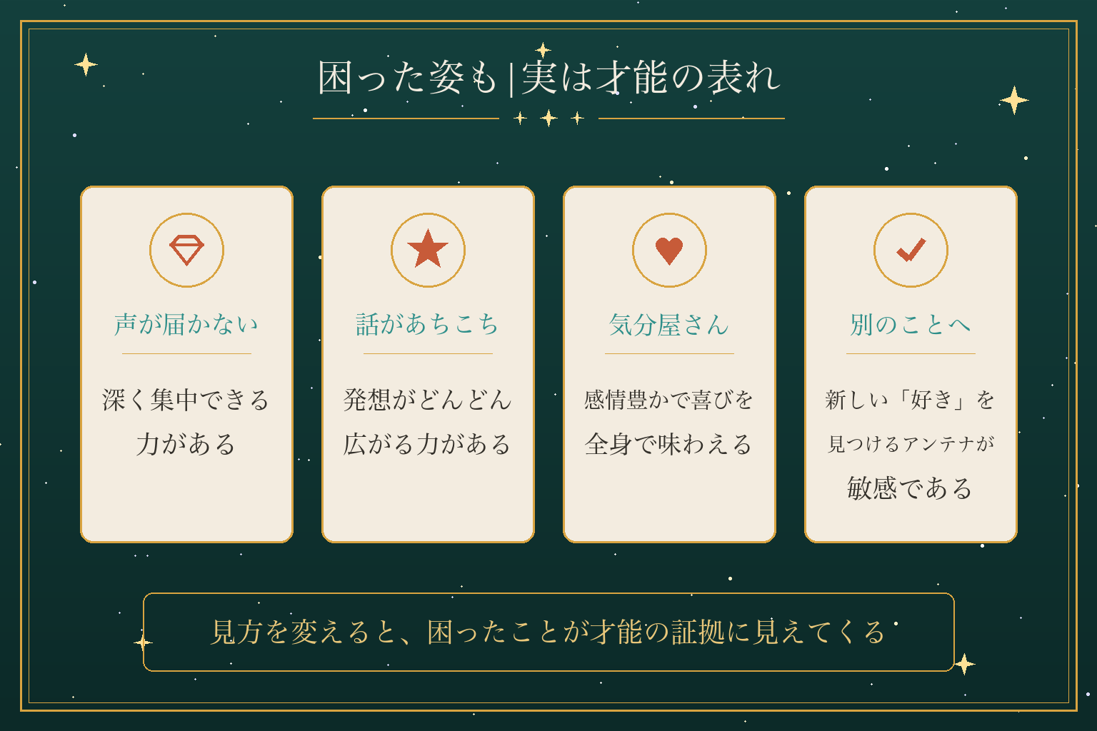 困った姿も|実は才能の表れ